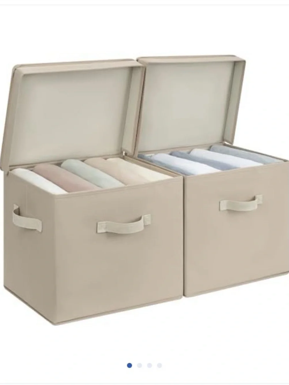 Storage Works Storage Bins Fabric Storage Box with Lid - Set of 2